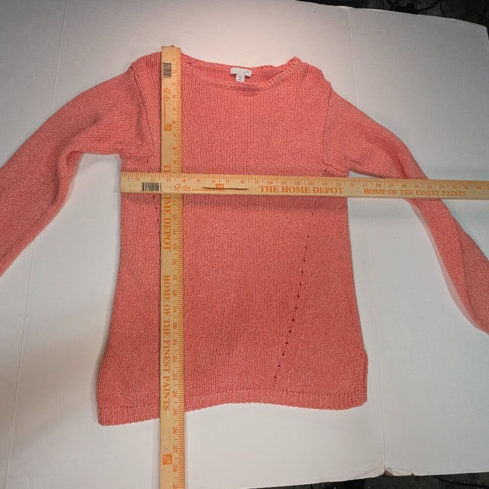 J. Jill Long Sleeve Coral Round Neck Cotton Knit Sweater Size XS Missy - Picture 5 of 7